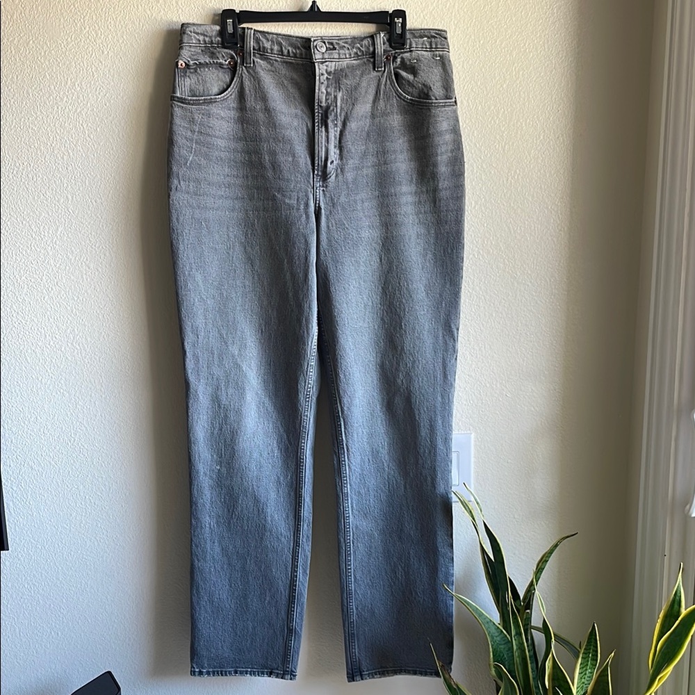 Abercrombie & Fitch The 90βs Straight Ultra High Rise Jeans 32L 14L Long Gray - Picture 2 of 5